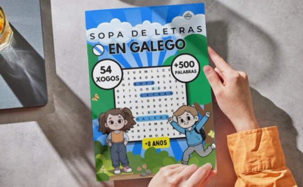 portada sopa de letras de palabras galegas