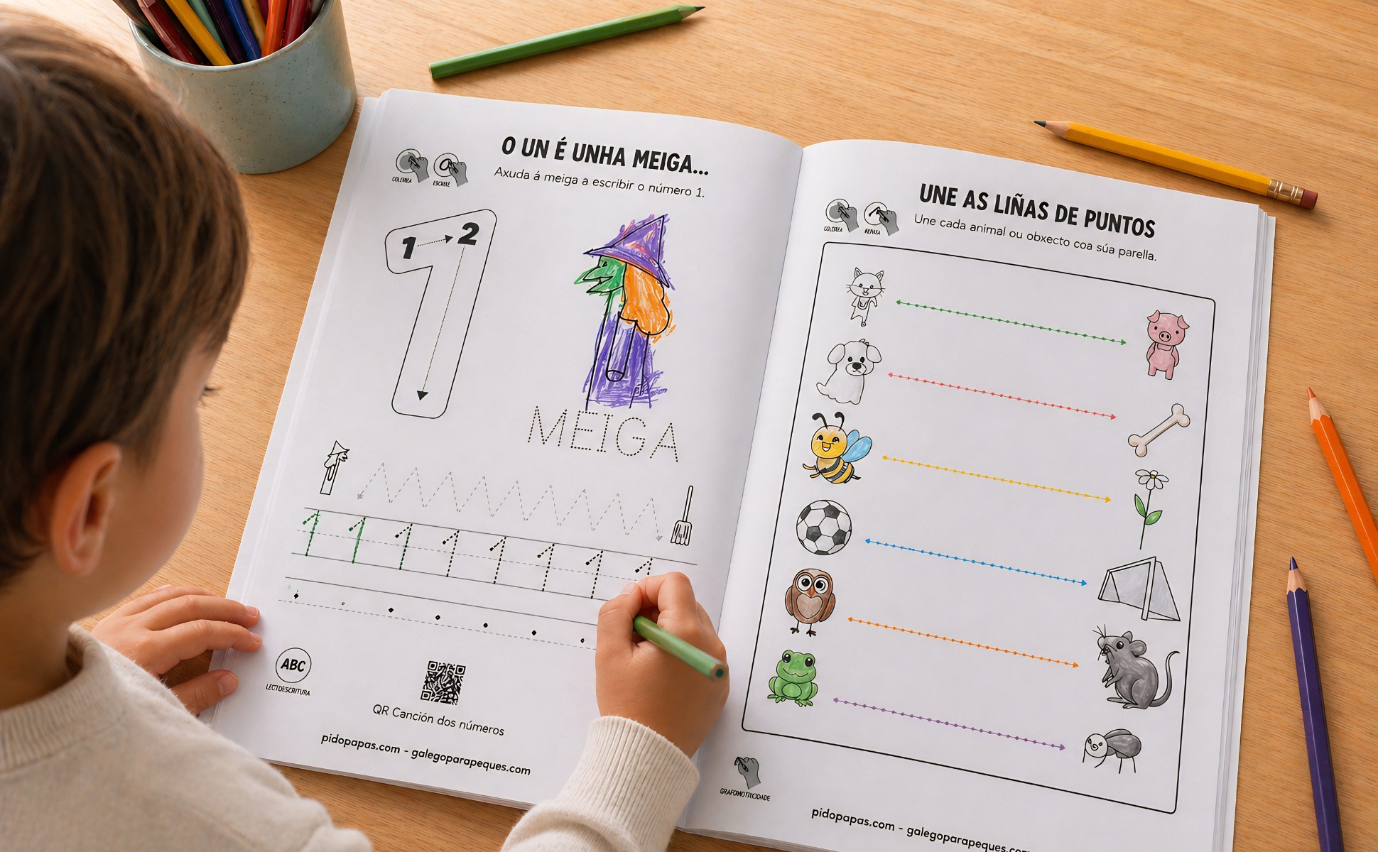 neno utilizando o caderno 