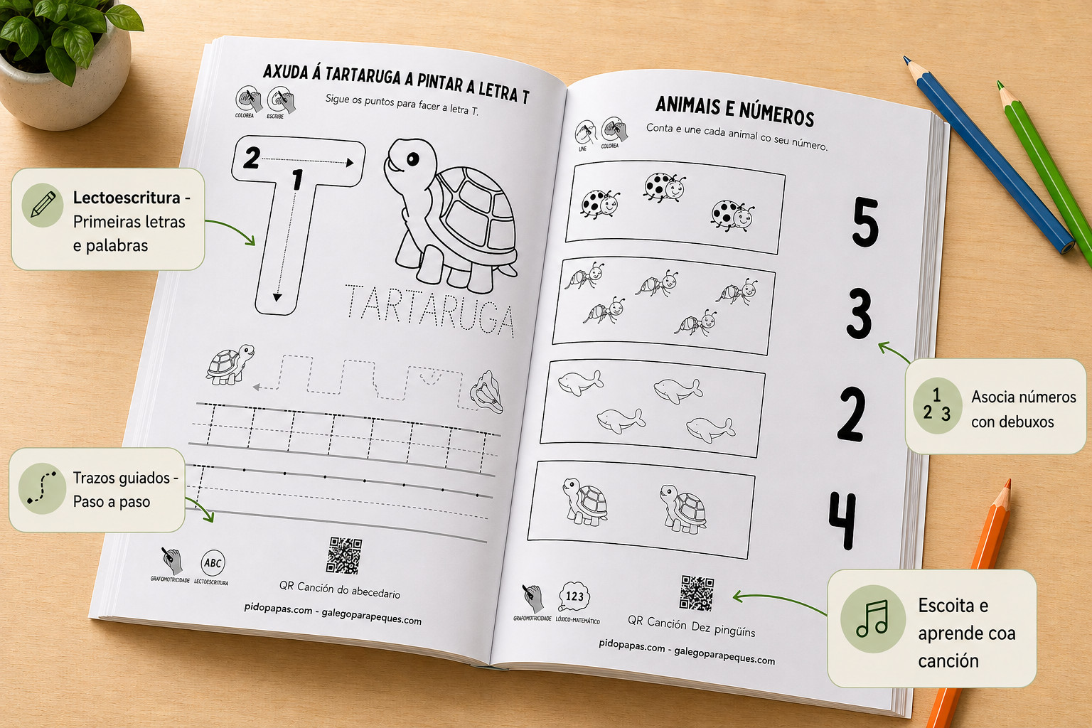 interior caderno galego para peques