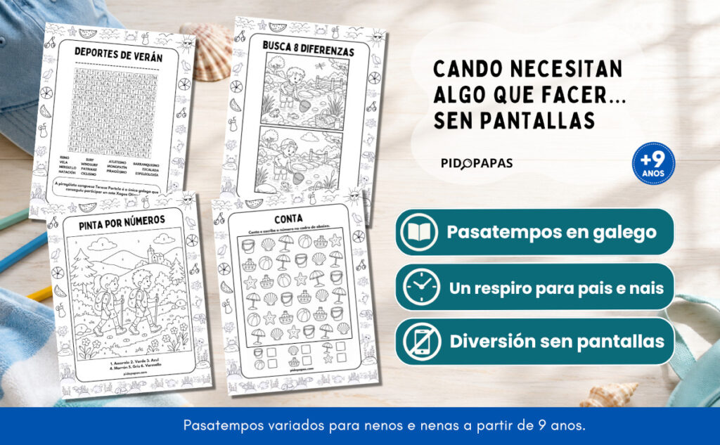 caderno pasatempos galego veran