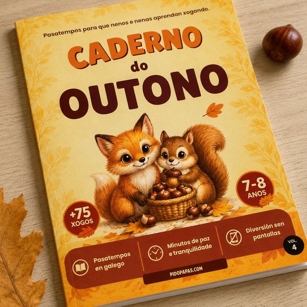 Caderno do outono de 7 a 8 anos - Pasatempos e actividades de pidopapas